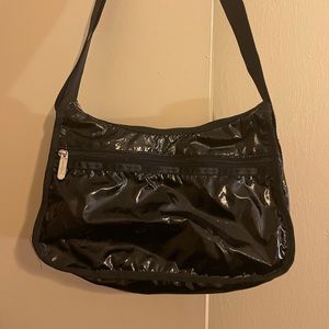 Used but in good condition Black Shiny Classic Hobo LeSportSac crossbody